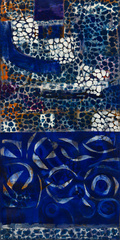 Blue Leopard 24x48 - Original Artwork by Lori Miller