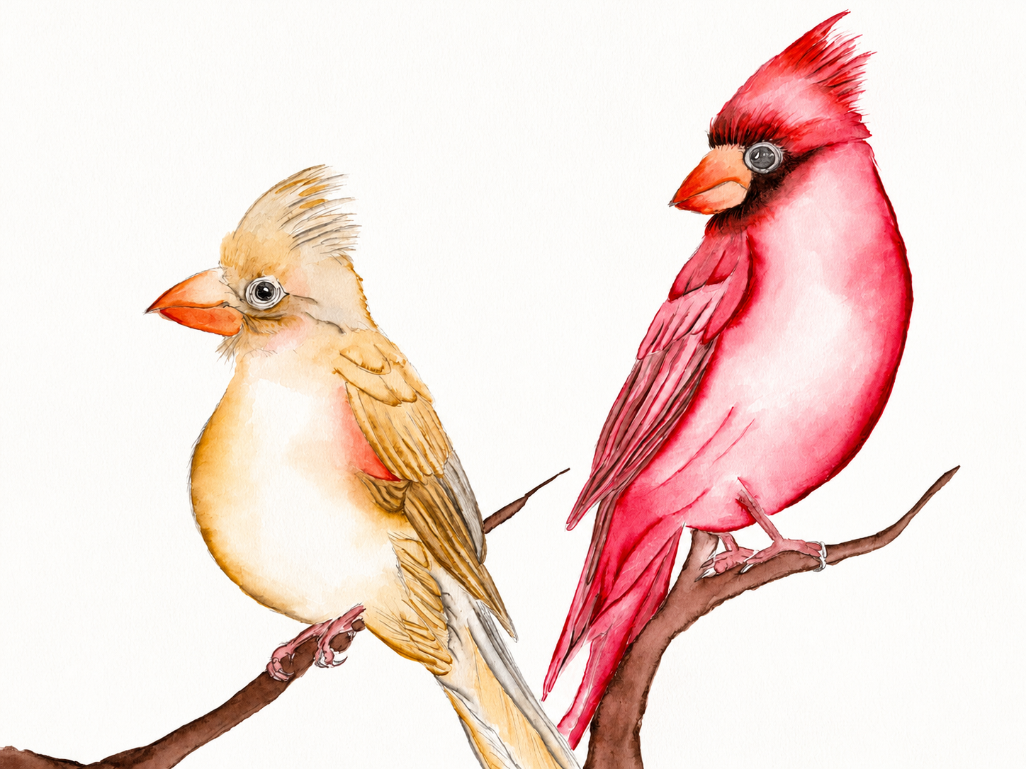 Cardinals Print - Original Watercolor by Amanda Rosmann