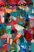 Chain Chain Chain 24x36 - Original Artwork by Lori Miller
