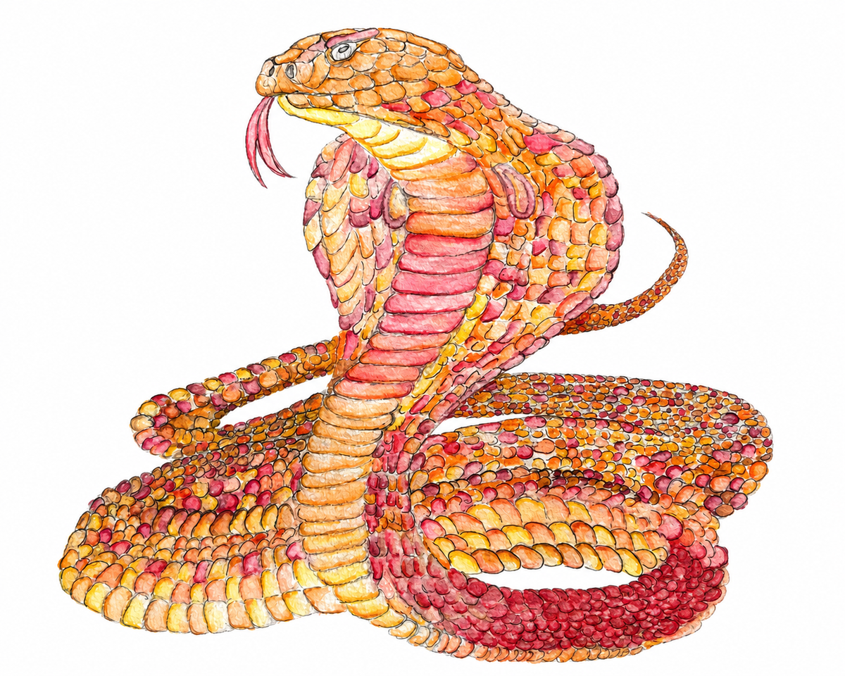 Cobra Print - Original Watercolor by Amanda Rosmann