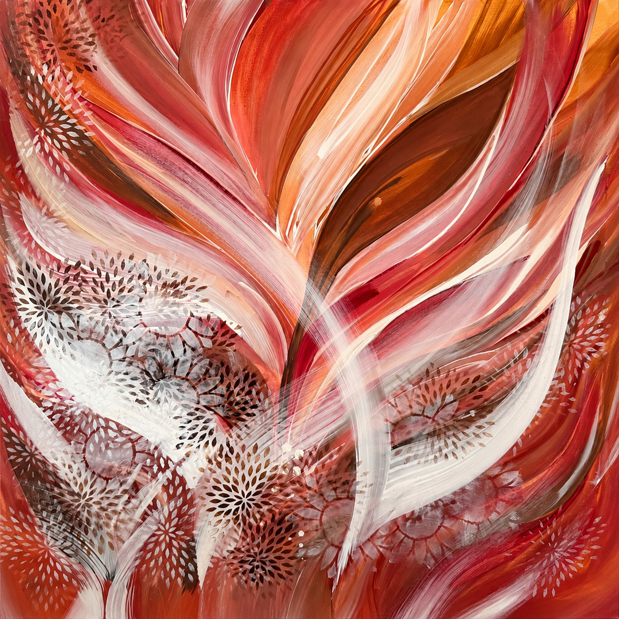 Feathers and Flowers Print - Original Artwork by Lori Miller