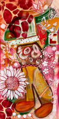 Garden Party 18x36 - Original Artwork by Lori Miller