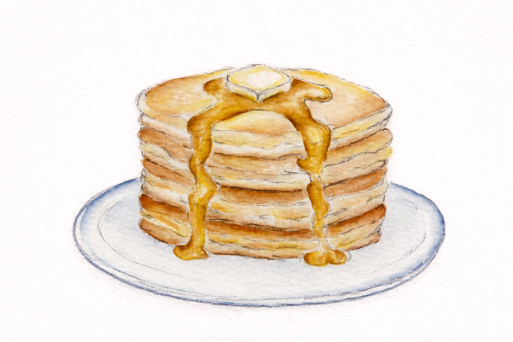 Pancakes Print - Original Watercolor by Amanda Rosmann