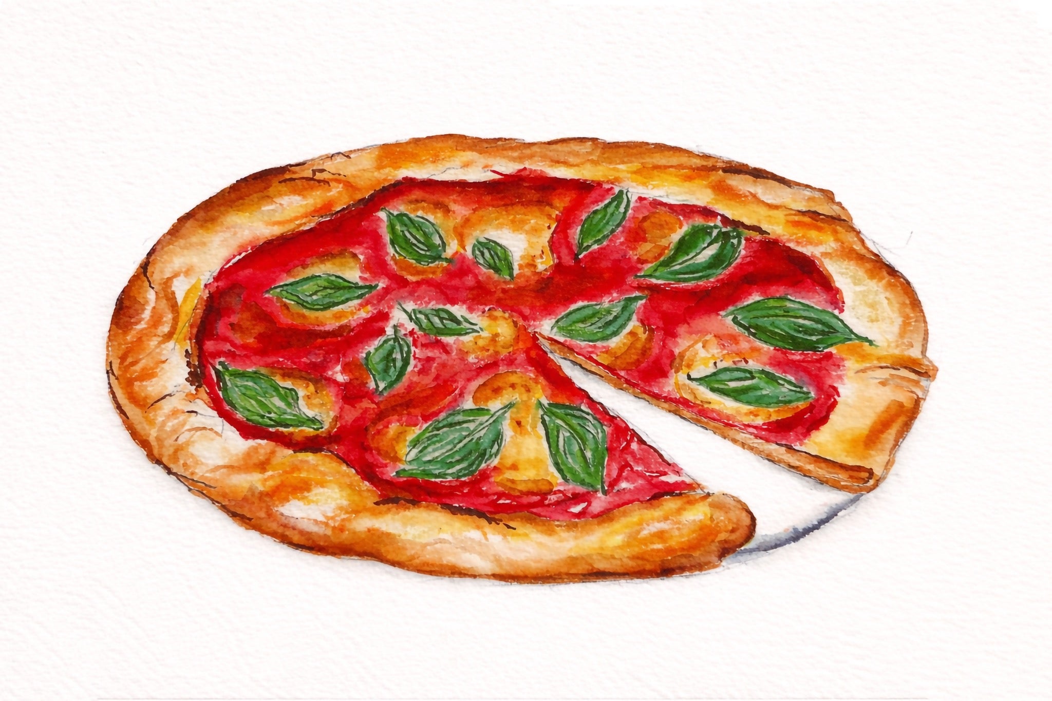 Pizza Print - Original Watercolor by Amanda Rosmann