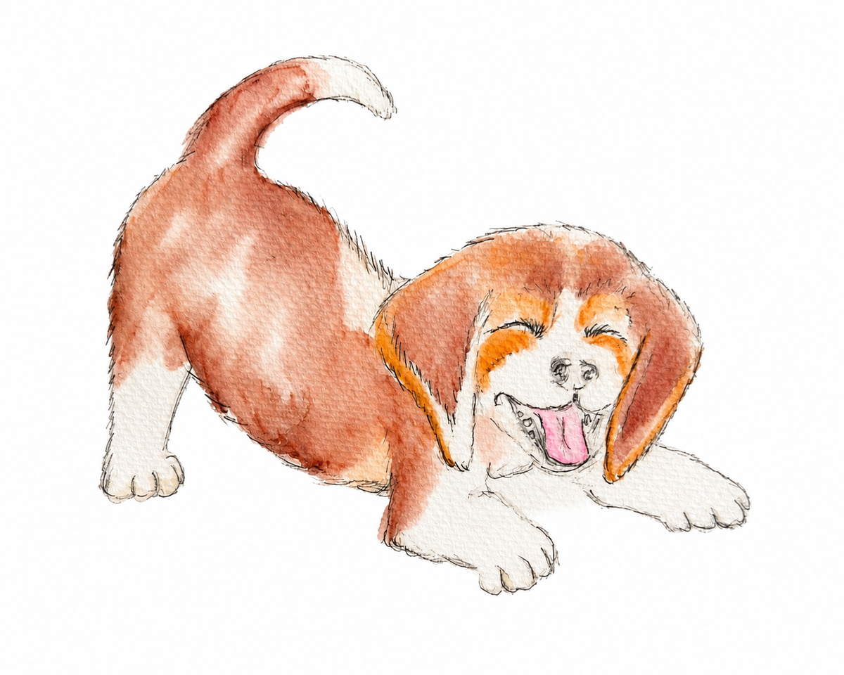 Puppy Print - Original Watercolor by Amanda Rosmann