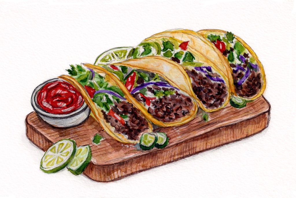Tacos Print - Original Watercolor by Amanda Rosmann