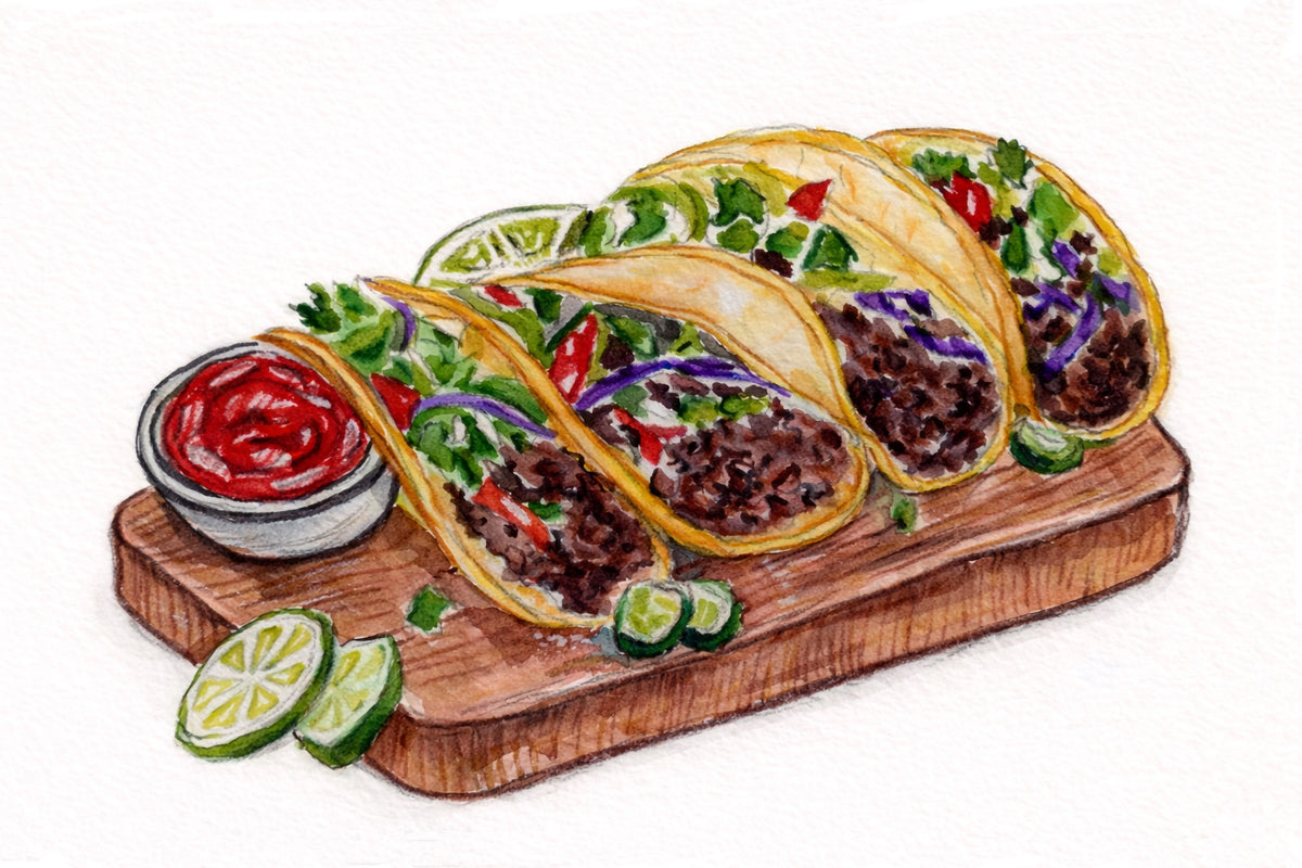 Tacos Print - Original Watercolor by Amanda Rosmann