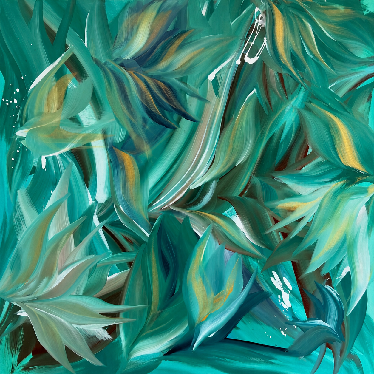 Teal Wave Print - Original Artwork by Lori Miller