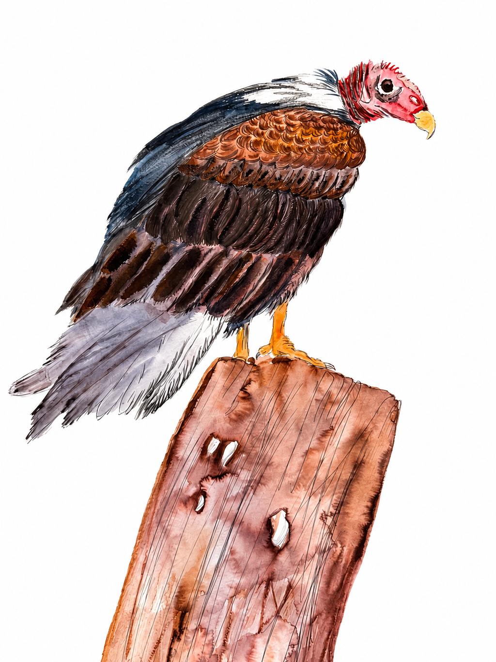 Posted Vulture Print - Original Watercolor by Amanda Rosmann